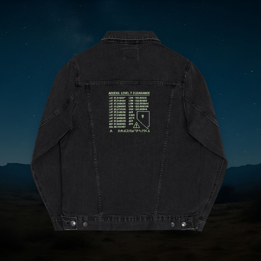 “Property of Area 51” Embroidered Denim Jacket – Alien Transmissions Edition