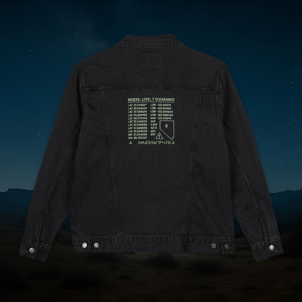 “Property of Area 51” Embroidered Denim Jacket – Alien Transmissions Edition