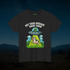 “Not Your Average Dairy Farm” UFO Humor Alien T-Shirt