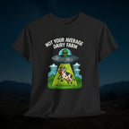 “Not Your Average Dairy Farm” UFO Humor Alien T-Shirt
