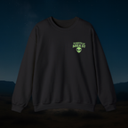 Black sweatshirt with a green alien graphic and 'Property of Area 51' text on a dark background