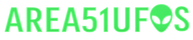 Logo with 'AREA51UFOs' text in green on a white background